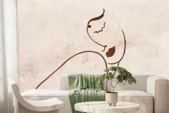 Fototapeta: Rysunek kobiecej twarzy na betonie