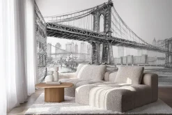 Fototapeta: Rysunek mostu manhattan bridge w nowym jorku