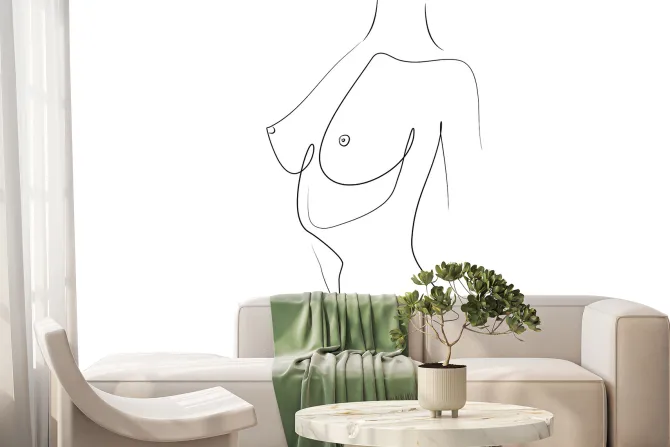 Fototapeta: Rysunek pięknej kobiecej sylwetki