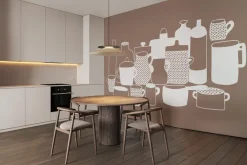 Fototapeta: Rysunek porcelanowych garnków i dzbanków