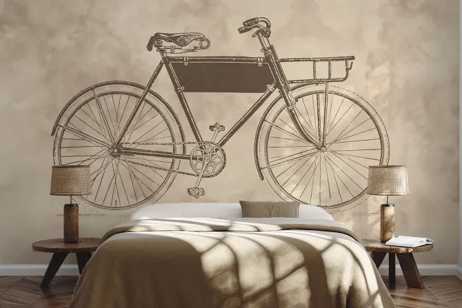 Fototapeta: Rysunek roweru w stylu vintage