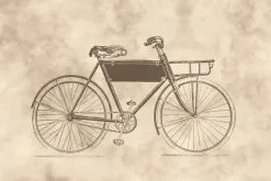 Fototapeta: Rysunek roweru w stylu vintage