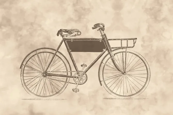 Fototapeta: Rysunek roweru w stylu vintage