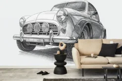 Fototapeta: Rysunek samochodu w stylu retro