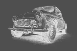 Fototapeta: Rysunek samochodu w stylu retro