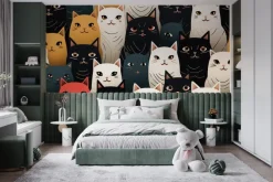 Fototapeta: Rysunek z kolorowymi kotami