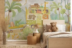 Fototapeta: Safari autobus z uroczymi zwierzętami w dżungli