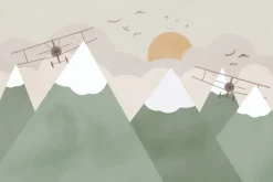 Fototapeta: Samoloty lecące wśród gór i chmur