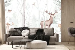 Fototapeta: Sarna i jeleń w malowniczym lesie