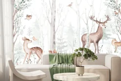 Fototapeta: Sarna i jeleń w malowniczym lesie