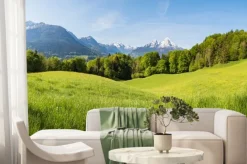 Fototapeta: Scenic panoramic view of idyllic rolling hills landscape with