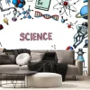 Fototapeta: Science banner. engraved hand drawn in old sketch and vintage