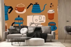 Fototapeta: Set for coffee lovers. isolated coffee elements. french press,