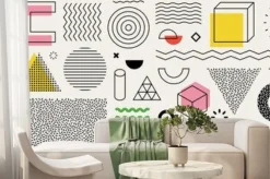 Fototapeta: Set of editable vector creative geometric abstract elements for