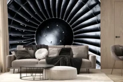 Fototapeta: Silnik jet bliska. czarno-biały . toning .