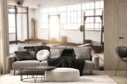 Fototapeta: Siłownia z ciężarami w stylu vintage