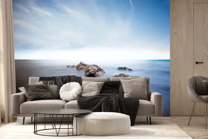 Fototapeta: Skały na mglistym morzu