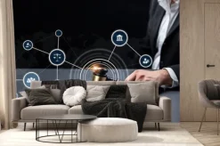 Fototapeta: Smart law, legal advice icons and lawyer working tools in the