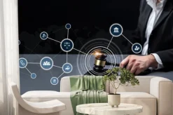 Fototapeta: Smart law, legal advice icons and lawyer working tools in the