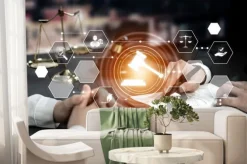 Fototapeta: Smart law, legal advice icons and lawyer working tools in the