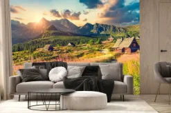 Fototapeta: Słoneczny krajobraz górski tatry panorama natury