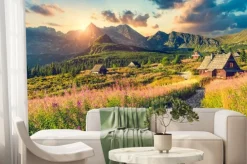 Fototapeta: Słoneczny krajobraz górski tatry panorama natury