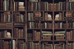 Fototapeta: Stara biblioteczka z książkami