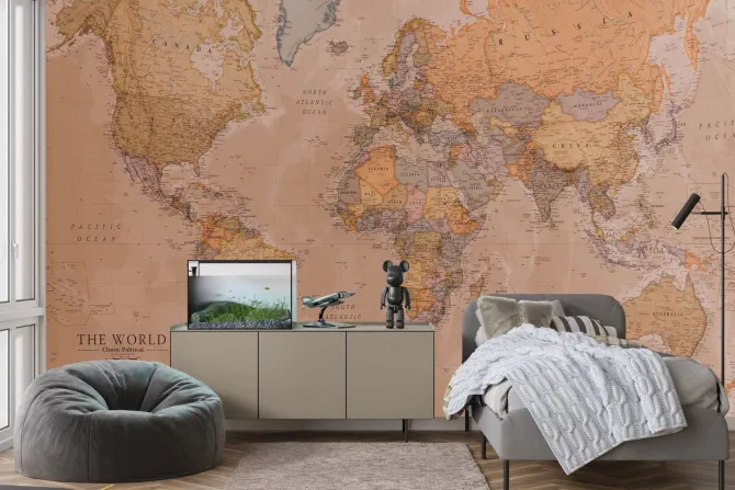 Fototapeta: Stara mapa świata retro vintage