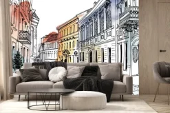 Fototapeta: Stare miasto na akwareli