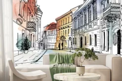 Fototapeta: Stare miasto na akwareli