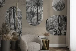 Fototapeta: Stare ryciny palmowe ilustracje prac rolniczych