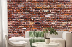 Fototapeta: Stary czerwony mur z cegły