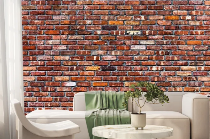 Fototapeta: Stary czerwony mur z cegły