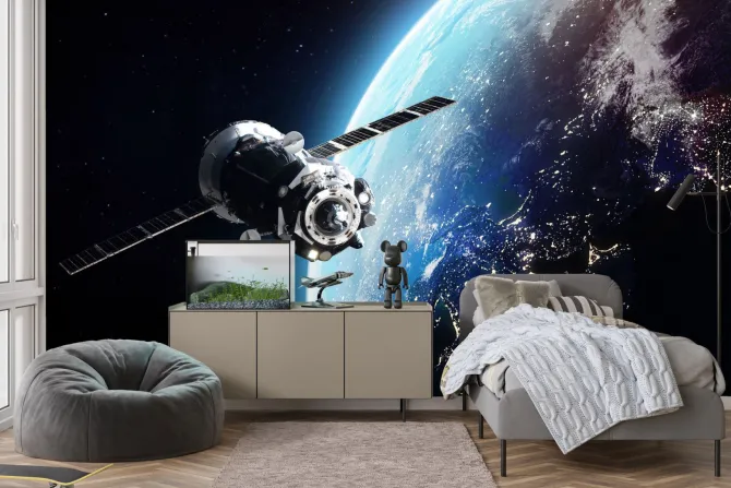 Fototapeta: Statek kosmiczny na orbicie ziemi