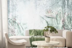 Fototapeta: Strelicja tropikalne rośliny na tle betonu styl loft