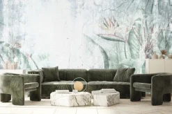 Fototapeta: Strelicja tropikalne rośliny na tle betonu styl loft