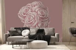 Fototapeta: Surreal painting of woman with flowers. portrait art. concept