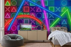 Fototapeta: Symbole gry w neonowych kolorach