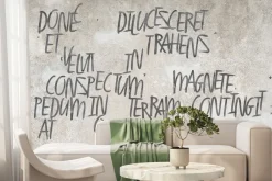 Fototapeta: Szare angielskie napisy na betonie