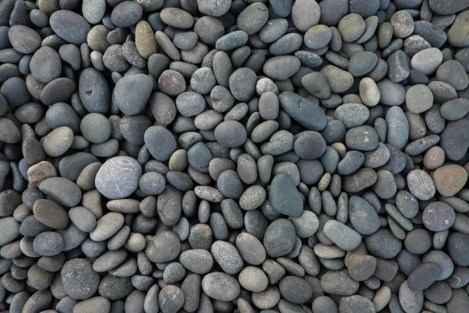 Fototapeta: Szare okrągłe i gładkie kamienie