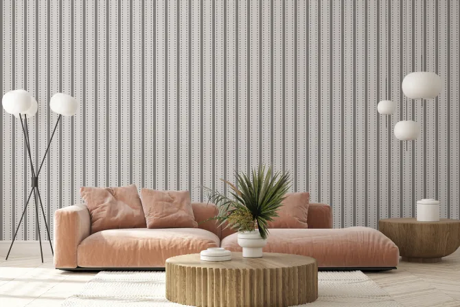 Fototapeta: Szare paski z kropkami na jasnym tle