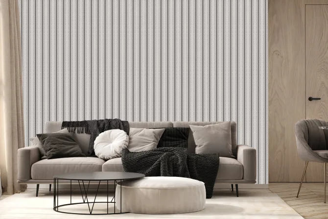 Fototapeta: Szare paski z kropkami na jasnym tle