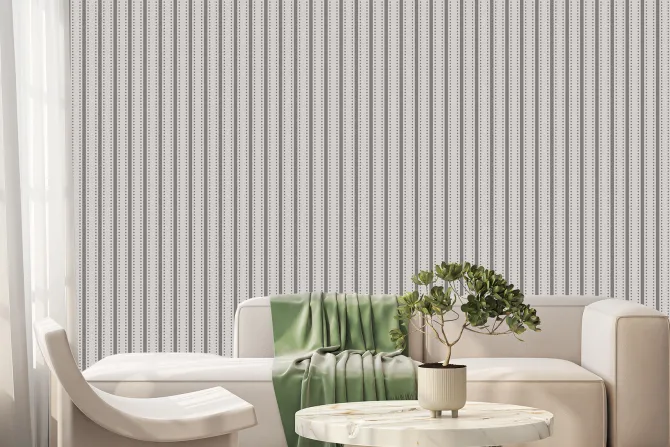 Fototapeta: Szare paski z kropkami na jasnym tle