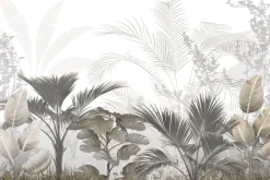 Fototapeta: Szaro-beżowe tropiki liście 3d