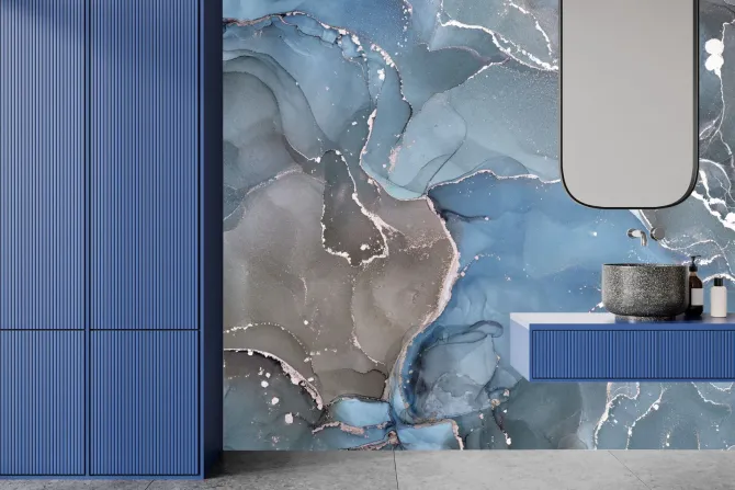 Fototapeta: Szaro-niebieski marmur abstrakcyjna tekstura