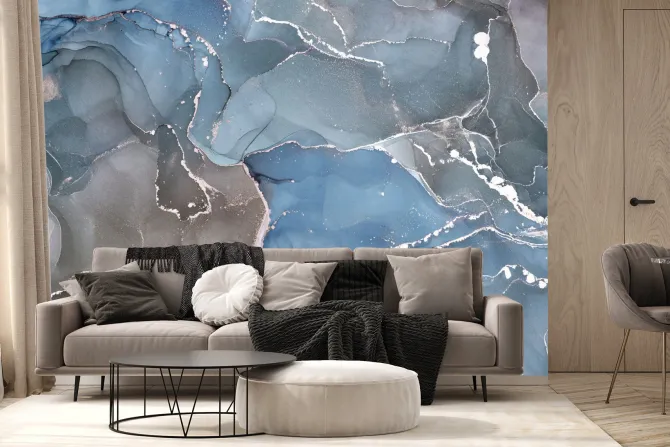 Fototapeta: Szaro-niebieski marmur abstrakcyjna tekstura