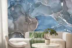 Fototapeta: Szaro-niebieski marmur abstrakcyjna tekstura