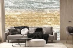 Fototapeta: Szaro-złota imitacja kamienia