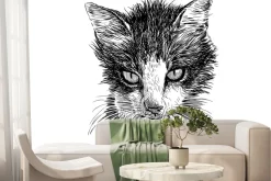 Fototapeta: Szkic czarno-białego kota
