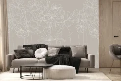 Fototapeta: Szkic łąki dzikich kwiatów